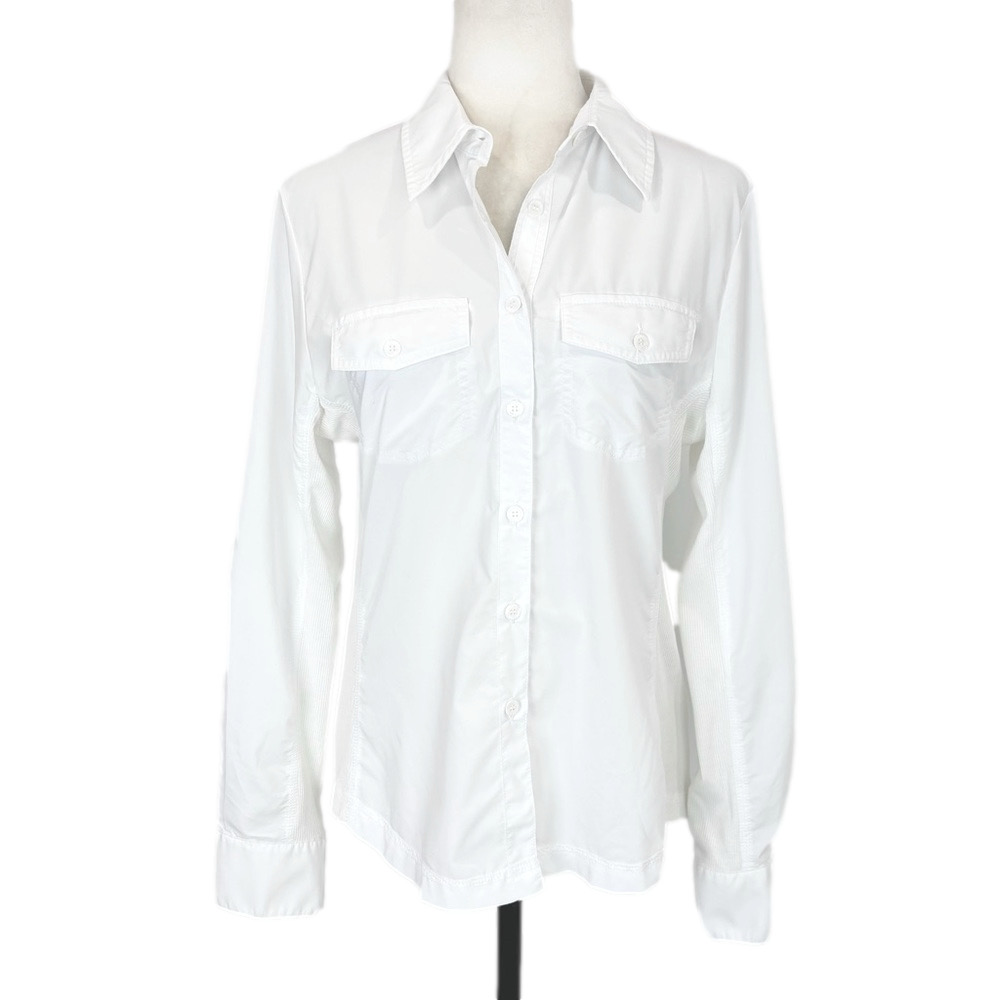 Tilley white button-down shirt